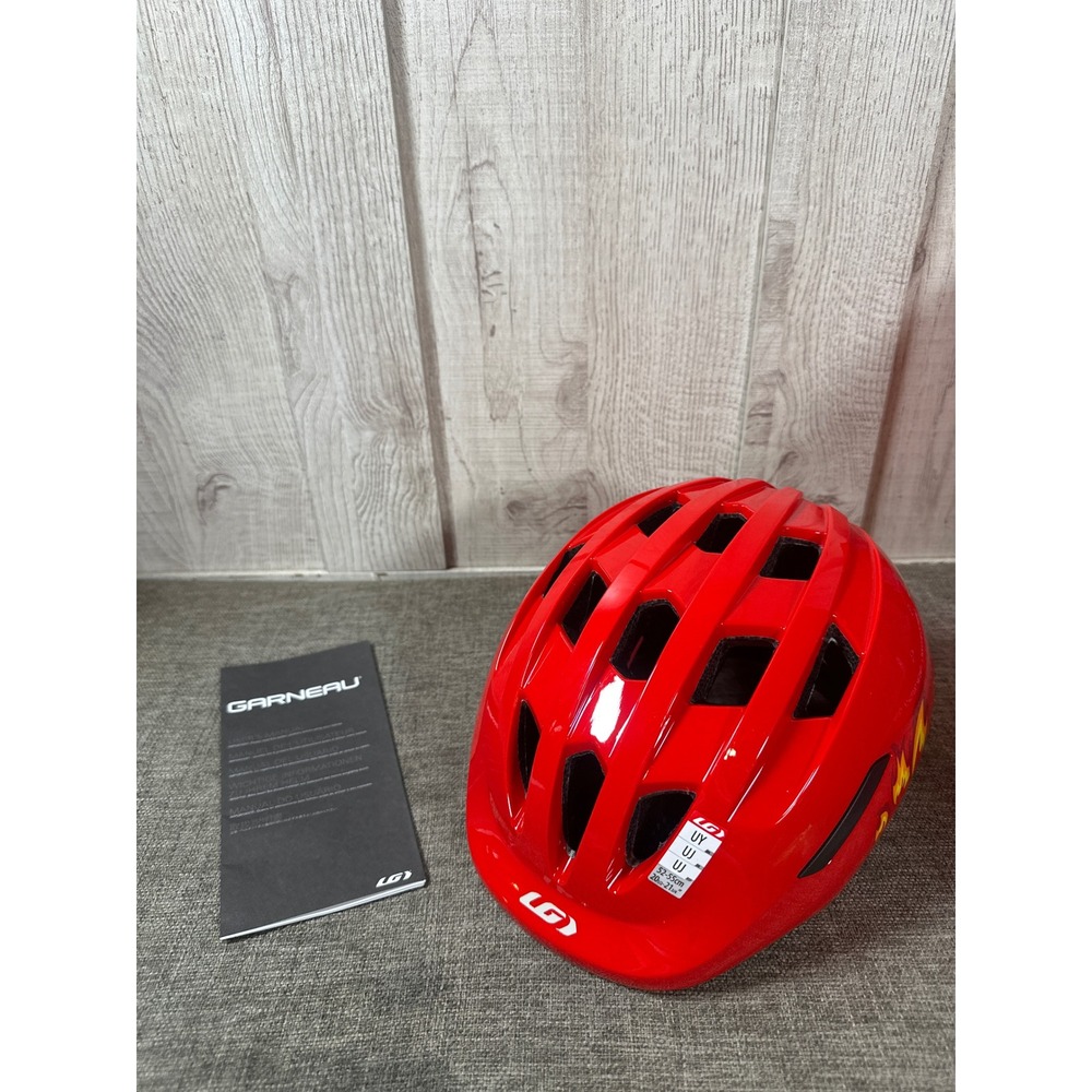 Louis Garneau Piccolo Red Firefighter Youth Bike Helmet Rotexx 52-55cm LG1804